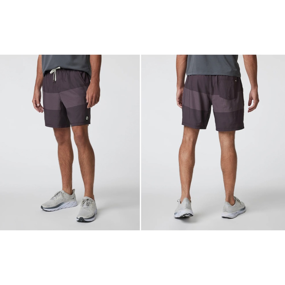Vuori Kore Short Lined 7" Men 2XL Sangria Texture Block Stretch Wicking‎ Gym NWT